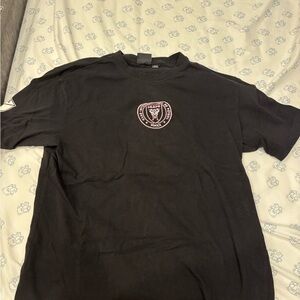 Black T-Shirt with Pink Logo